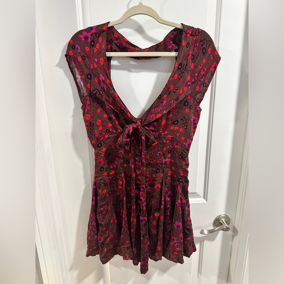 NWT Free People It Takes Two Wrap Dress in Plum Combo - Picture 3 of 12